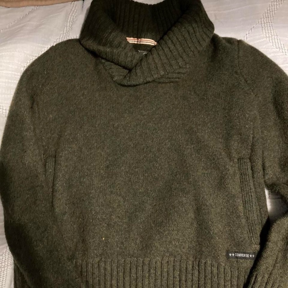 Converse Men's Dark Green Turtleneck Sweater